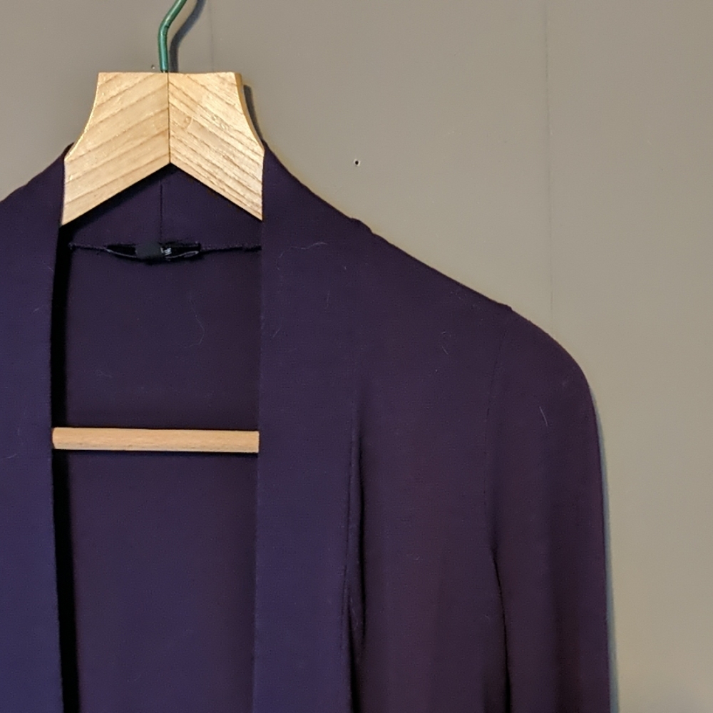 Sele plum open front draped cardigan Sz S